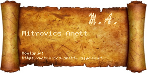 Mitrovics Anett névjegykártya